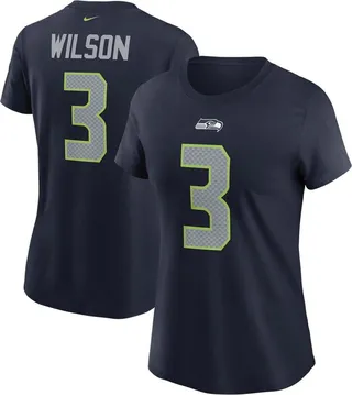 Women's Russell Wilson College Navy Seattle Seahawks Name Number T-shirt