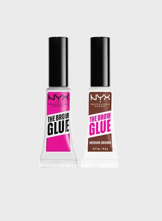 Nyx Professional Makeup The Brow Glue Duo Holiday Gift Set - Clear & Medium Brown