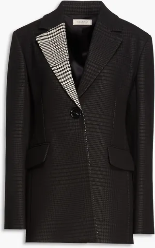 Prince of Wales checked woven blazer