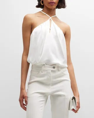 Elson Keyhole Halter Blouse