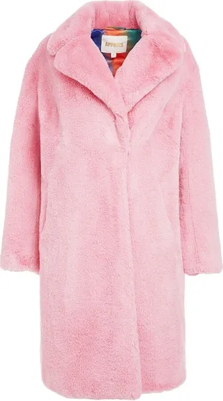 Faux-Fur Single-Breasted Coat