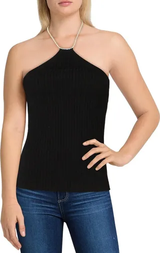 Elizabeth Womens Halter Open Back Tank Top
