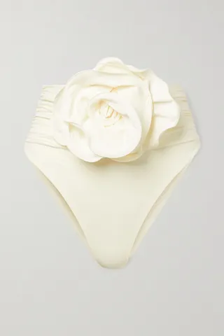 Magda Butrym - Embellished Ruched Bikini Briefs - Cream
