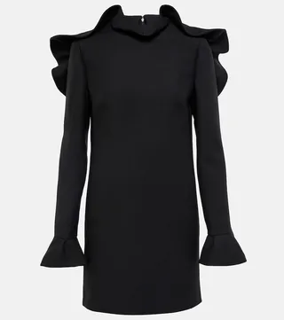 Wool and silk crepe minidress