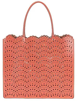 ALAÏA Garance 36 Leather Tote in Pink