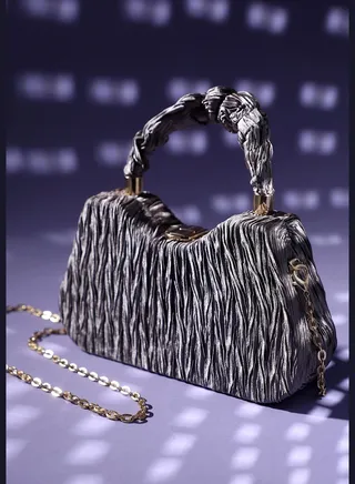 Solid Interlock Regular Faux Leather Hand Bag with Detachable Strap For Women