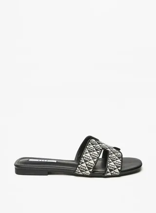 Women's Monogram Print Slip-On Sandals