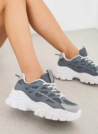 Lace Up Chunky Sole Sneakers