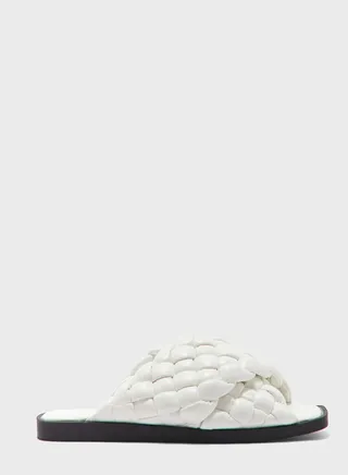 Wide Fit Plaited Cross Over Flat Sandal