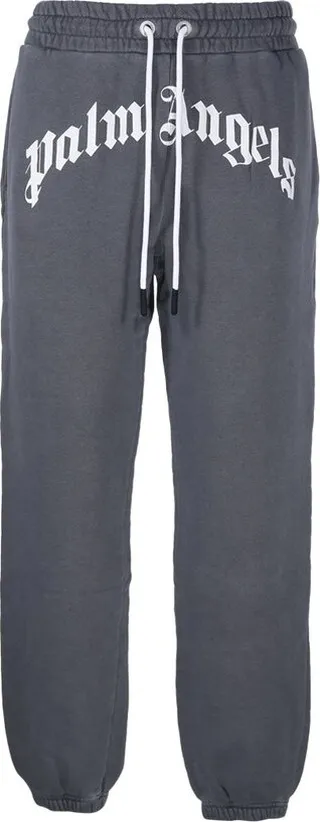 Palm Angels Curved Logo Drawstring Sweatpants