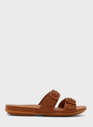 Gracie Rubber Buckle Two Bar Sandals