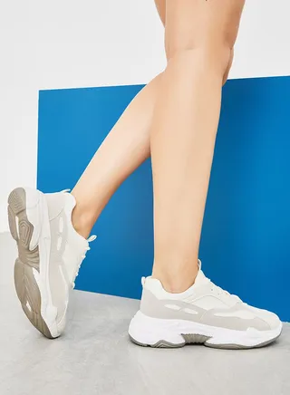 Colorblock Panelled Lace Up Sneakers