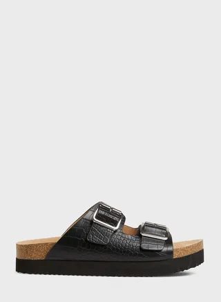 Buckle Detialed Cork Sandal