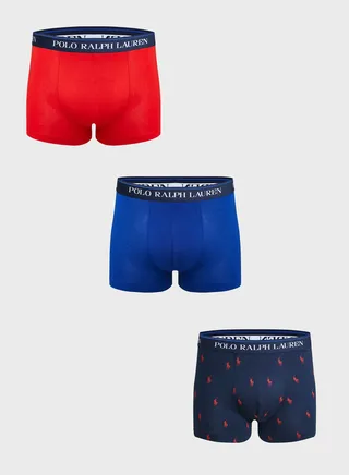 3 Pack Assorted Logo Band Trunks