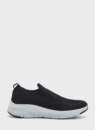 Texured Knit Chunky Sole Comfort Slip On