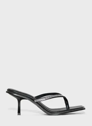 T Bar Mid Heel Sandals