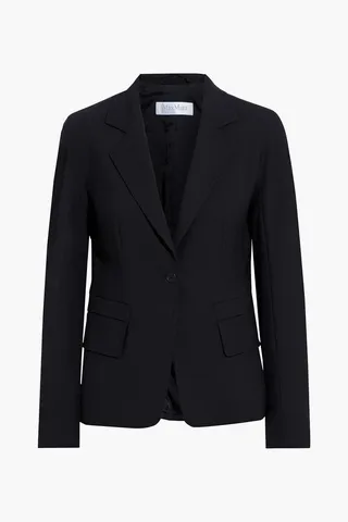 Wool-blend crepe blazer