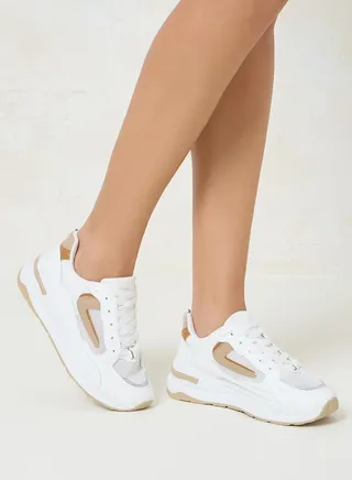 Contrast Panel Chunky Retro Sneakers