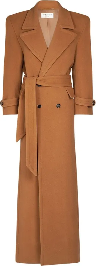 Oversized wool blend long coat