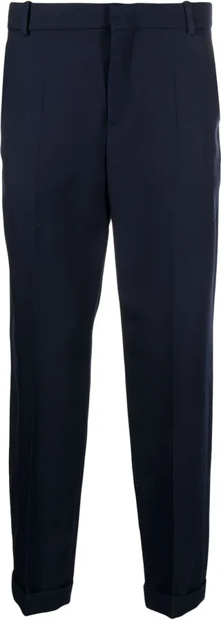 Straight-Leg Tailored-Cut Trousers