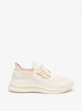 Men's Textured Sports Shoes With Lace-Up Closure