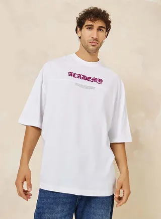 Embroidered Detail Compact Jersey Boxy T-Shirt
