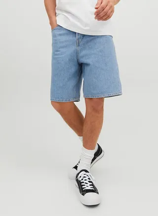 Loose Fit Regular Rise Denim Shorts