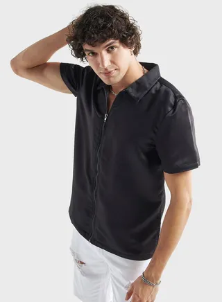 Zip Through Regular Fit Shirt