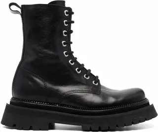 Lace-Up Ridged-Sole Boots