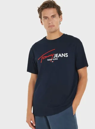 Text Print Crew Neck T-Shirt