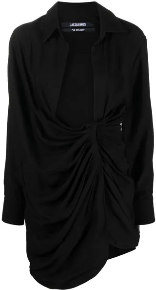 Bahia knotted shirt minidress