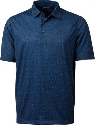 Cutter & Buck Pike Double Dot Print Stretch Mens Polo - Liberty Navy - L