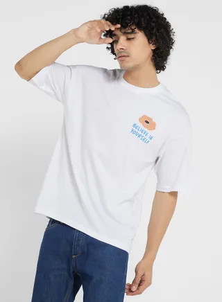 Contrast Printed T Shirt