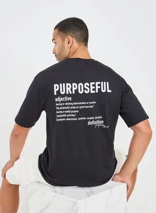 Back Typographic Print Oversized T-Shirt