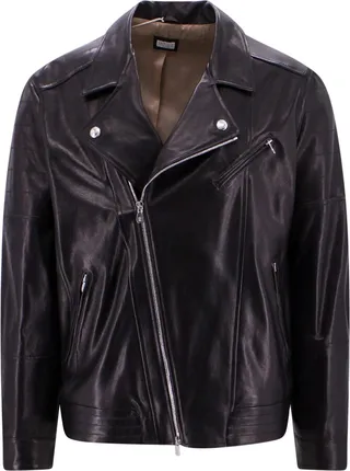 Leather biker jacket