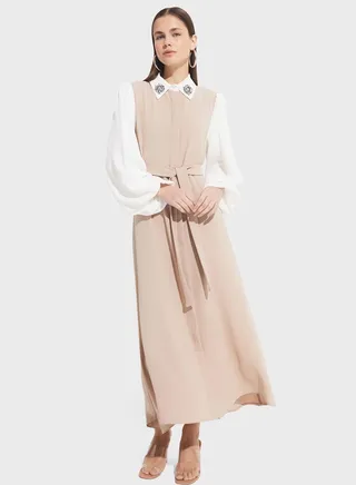 Embellieshed Belted Maxi Dress