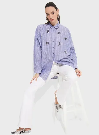 Printed Button Down Shirt