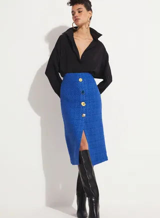 Button Detail Skirt