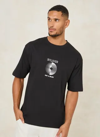 Chest Graphic Print Oversized T-Shirt