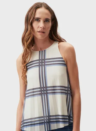 Patterned Pleated Top