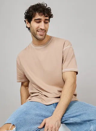 Contrast Stitch Compact Jersey Oversized T-Shirt