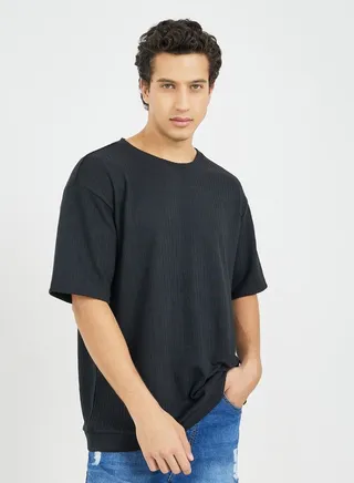 Premium Oversized Textured Knit T-Shirt