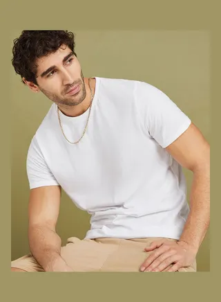 Solid Crew Neck Slim Fit T-Shirt