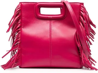 M fringed leather tote bag