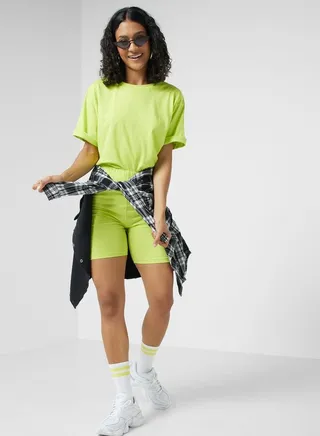 Oversized T-Shirt Cycling Shorts Set