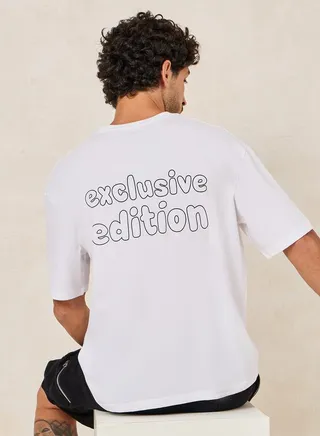 Slogan Back Print Oversized Cotton Rich T-Shirt