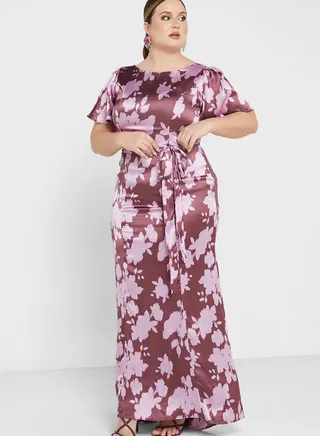 Printed Scoop Back Dress