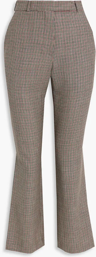 Violante houndstooth wool and mohair-blend kick-flare pants
