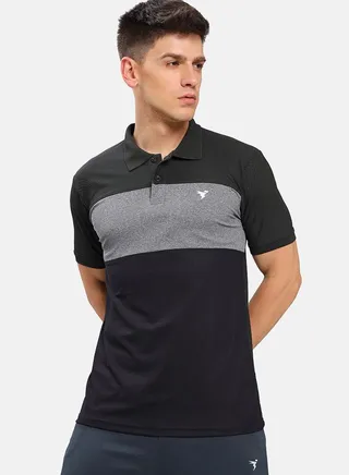 2-Way Stretch Contrast Panel Slim Fit Active Polo