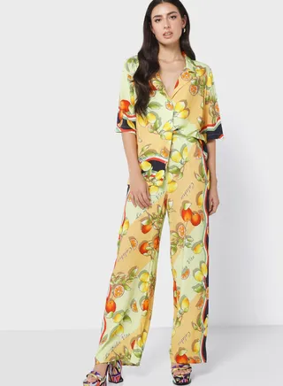 Wide Leg Printed Pants